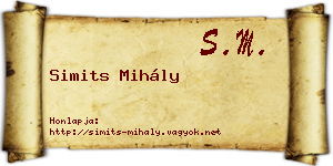 Simits Mihály névjegykártya