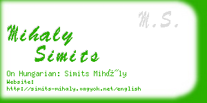 mihaly simits business card